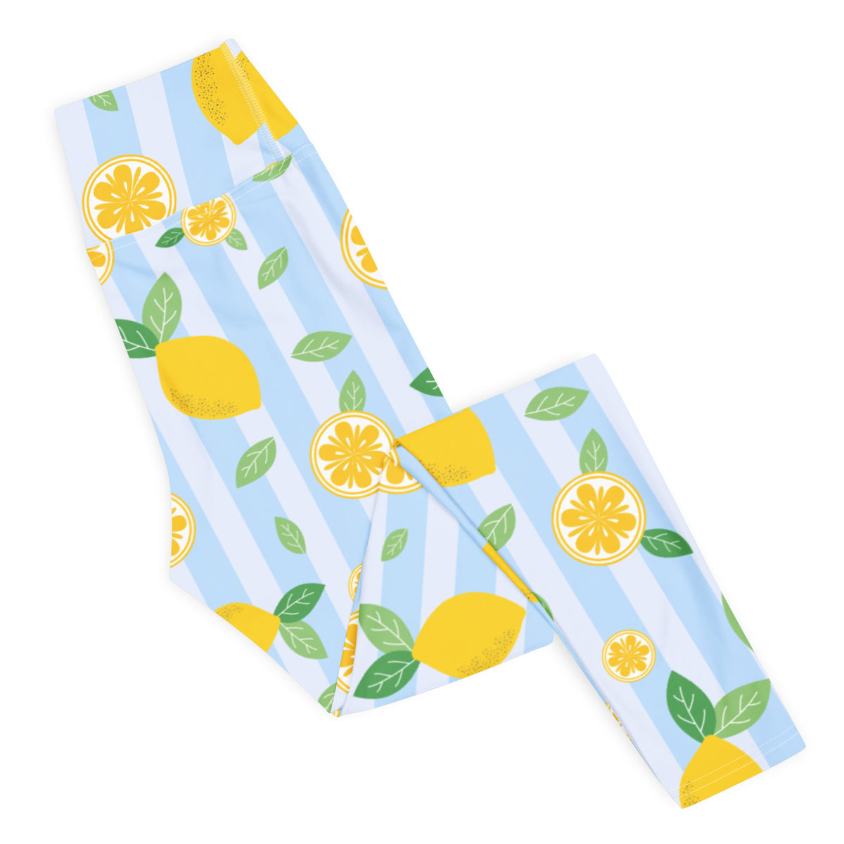 Women's Lemon Stripe Buttery Soft Yoga Leggings - Quick Drying, High Waisted Comfort