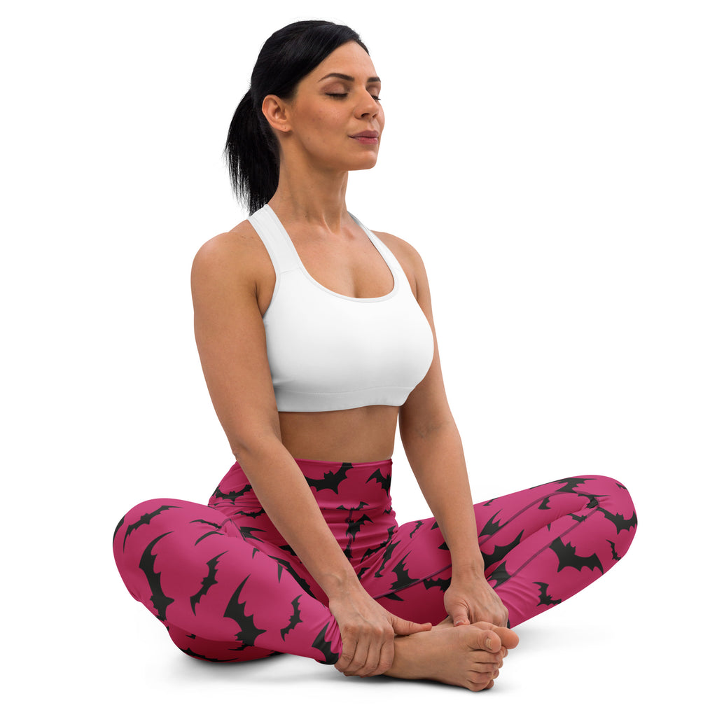 Women's Dark Pink Buttery Soft Yoga Leggings - Quick Drying, High Waisted Comfort