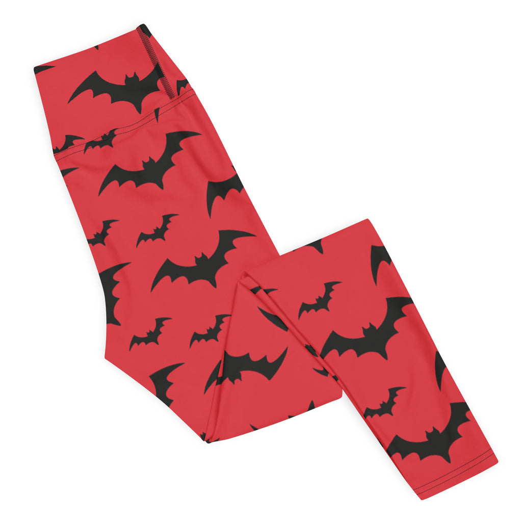 Women's Red Buttery Soft Yoga Leggings - Quick Drying, High Waisted Comfort