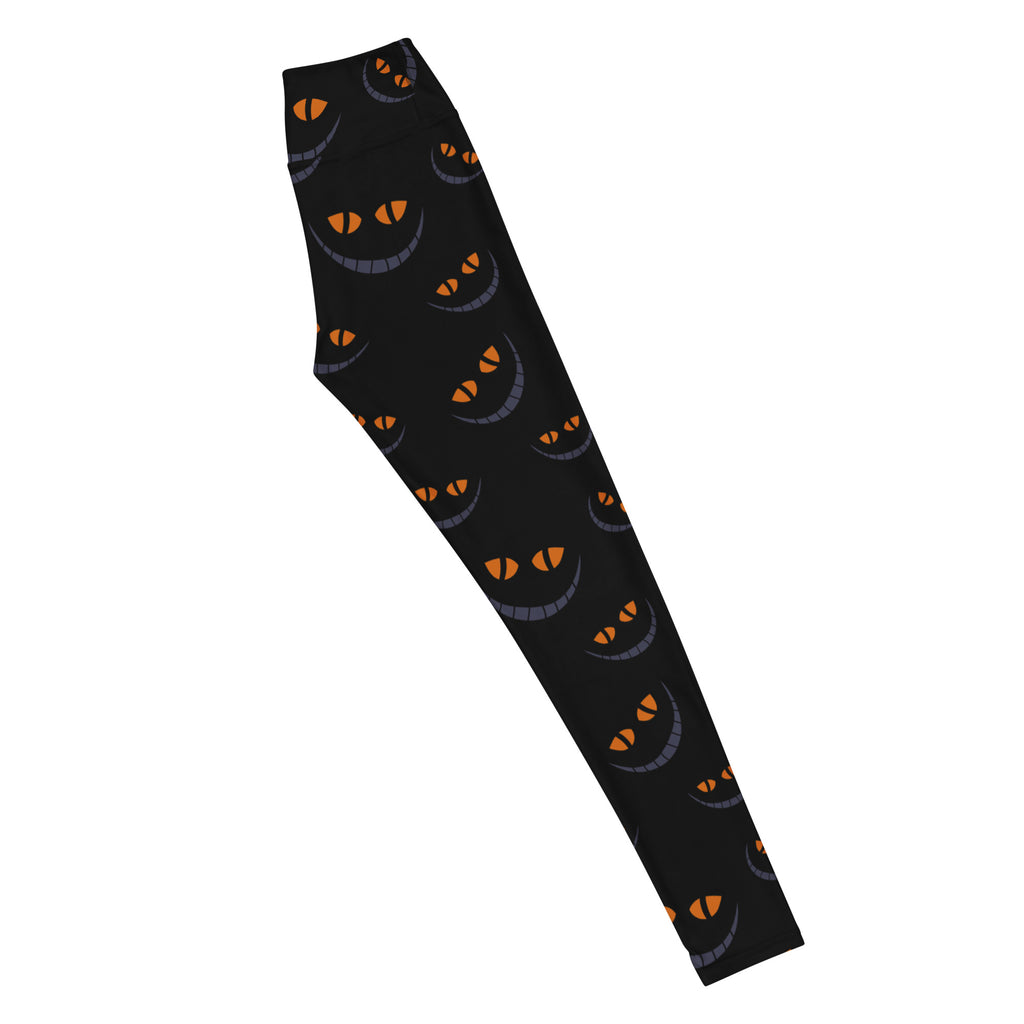 Women's Spooky Black Cat Buttery Soft Yoga Leggings - Quick Drying, High Waisted Comfort
