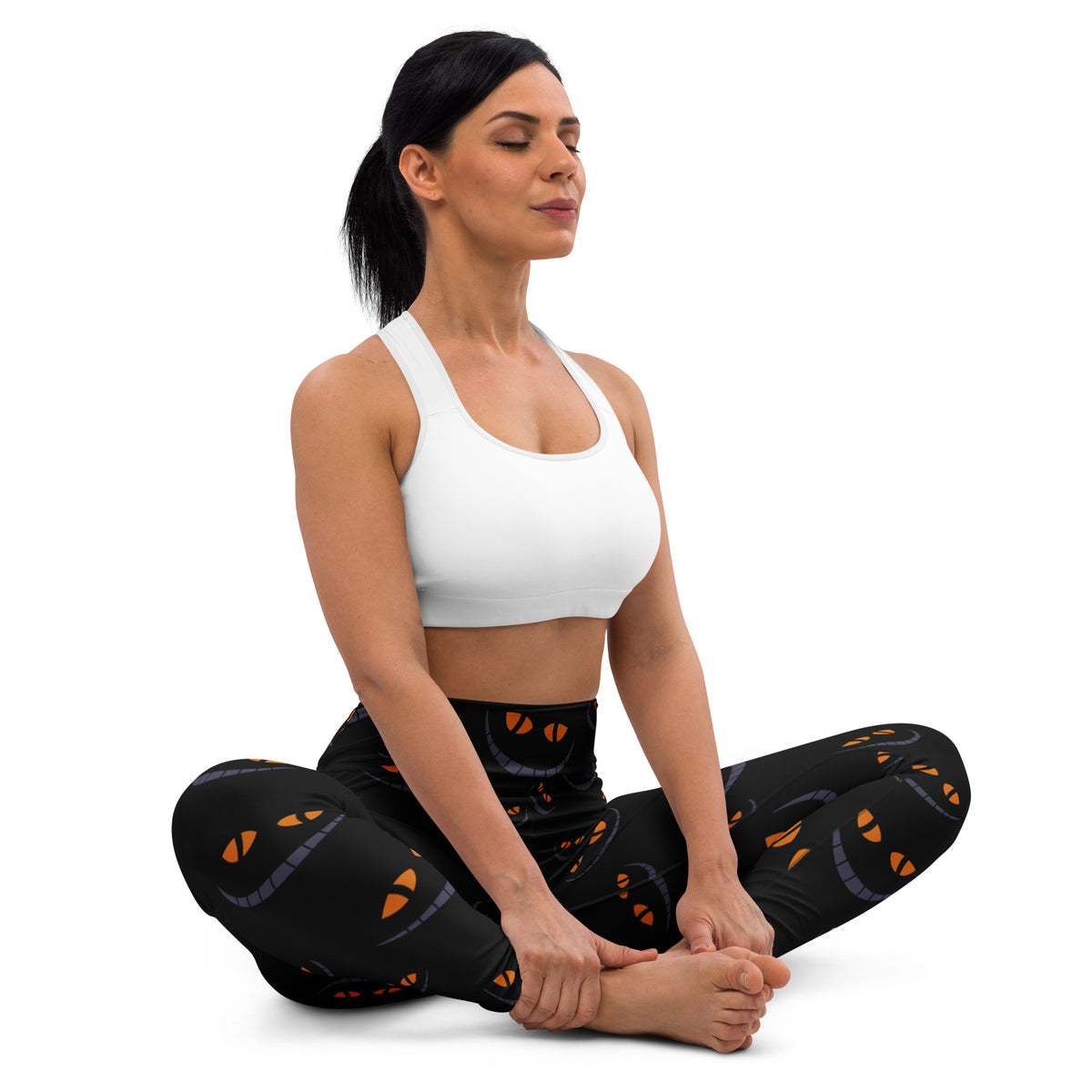 Women's Spooky Black Cat Buttery Soft Yoga Leggings - Quick Drying, High Waisted Comfort