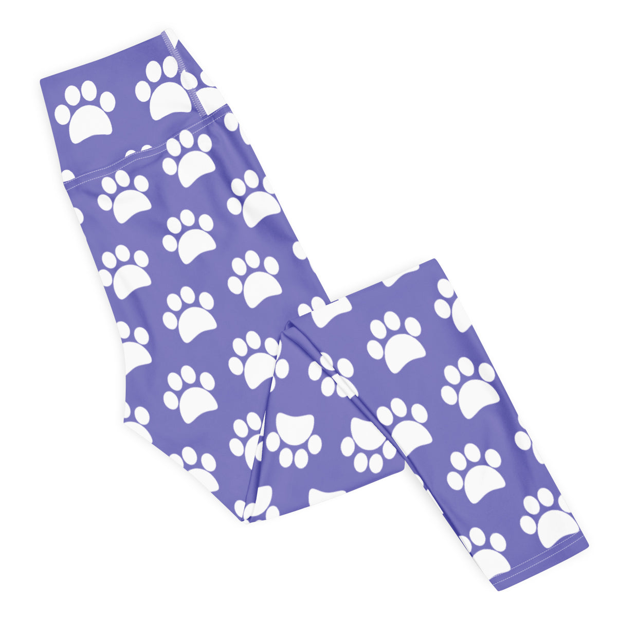 Women's Purple Paw Print Buttery Soft Yoga Leggings - Quick Drying, High Waisted Comfort