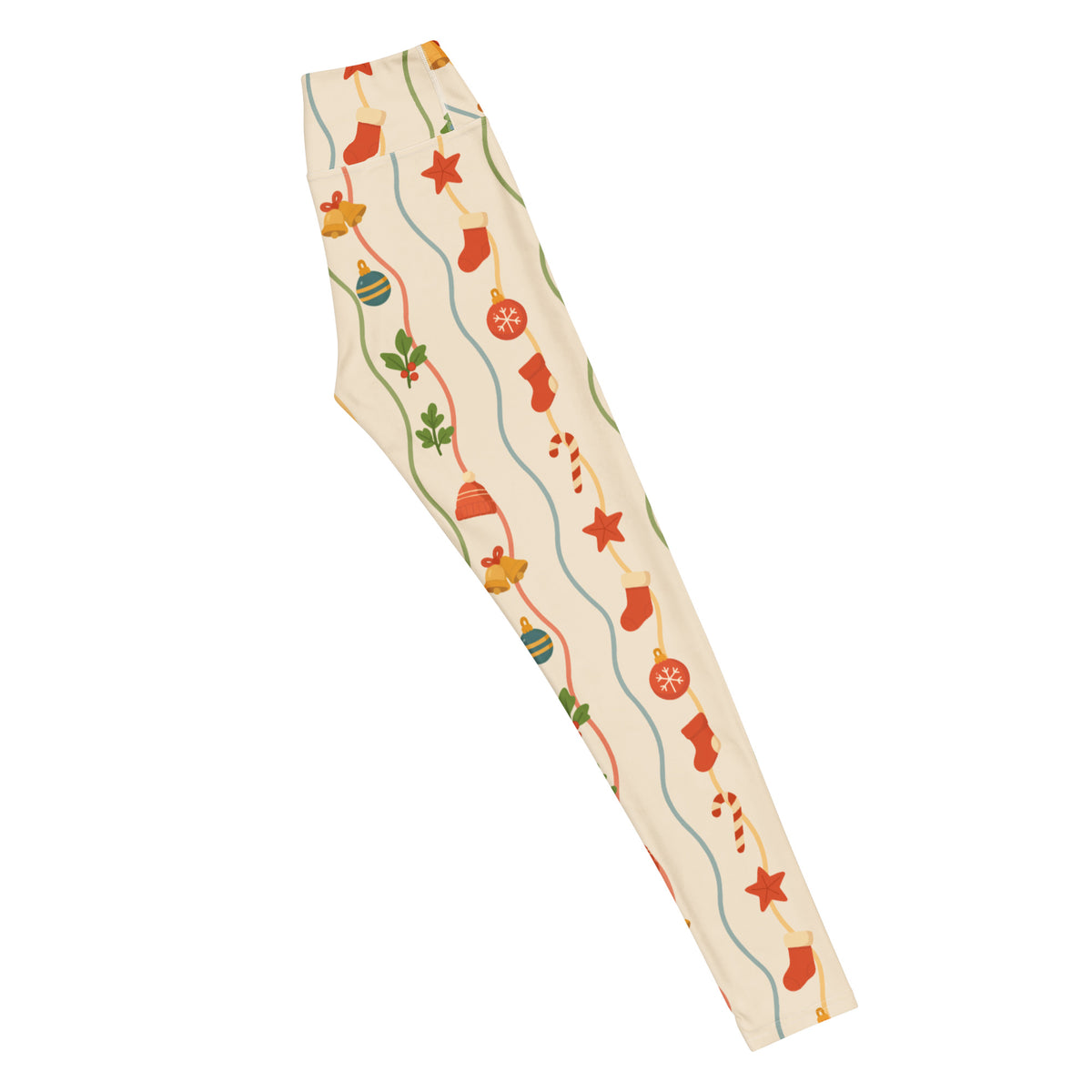 Women's Wavy Christmas Buttery Soft Yoga Leggings - Quick Drying, High Waisted Comfort