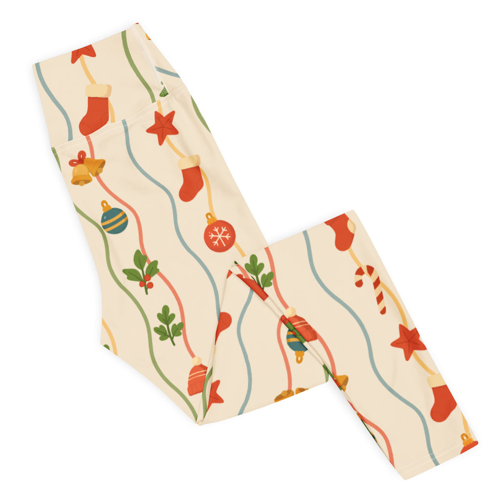 Women's Wavy Christmas Buttery Soft Yoga Leggings - Quick Drying, High Waisted Comfort