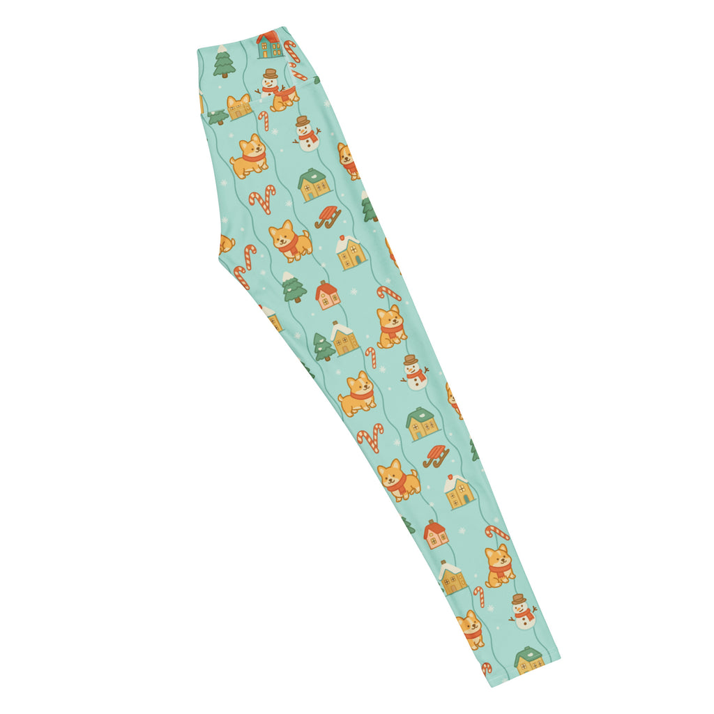 Women's Corgi Christmas Buttery Soft Yoga Leggings - Quick Drying, High Waisted Comfort