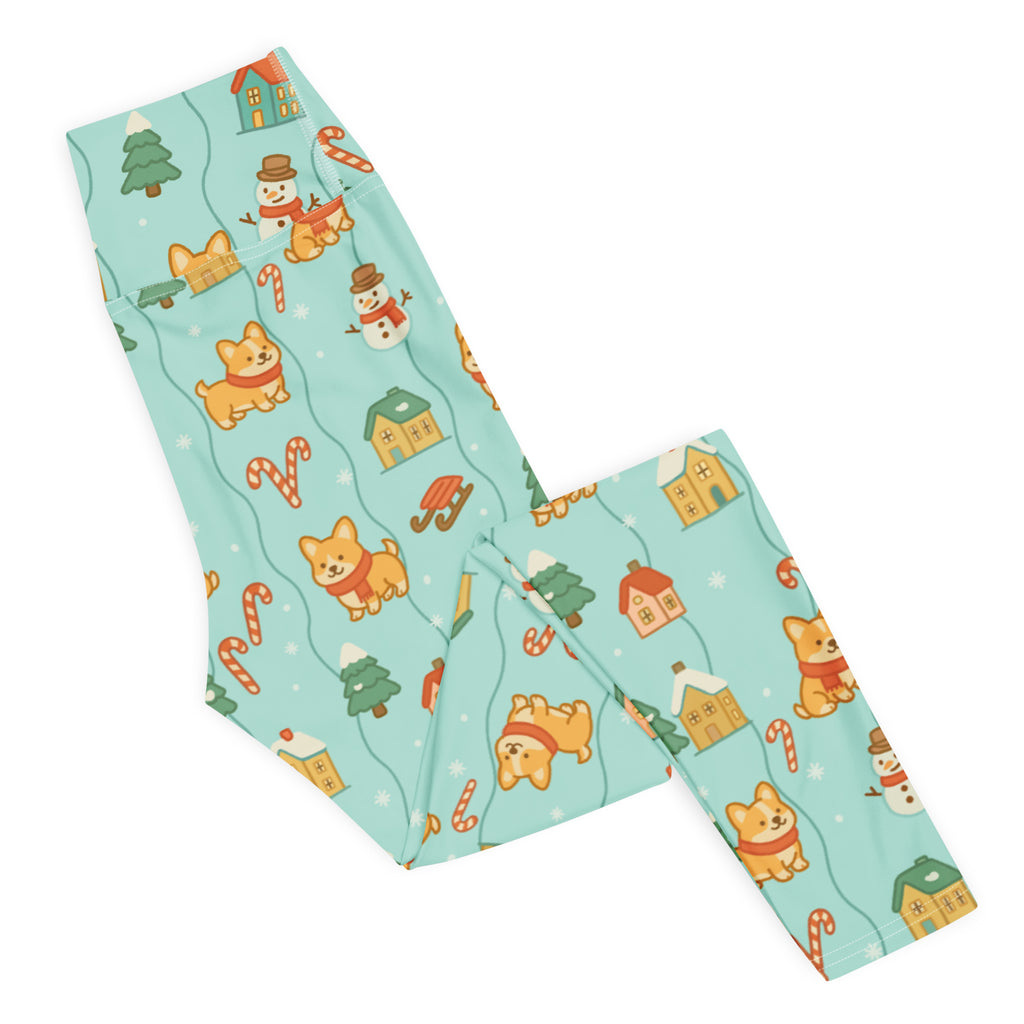 Women's Corgi Christmas Buttery Soft Yoga Leggings - Quick Drying, High Waisted Comfort