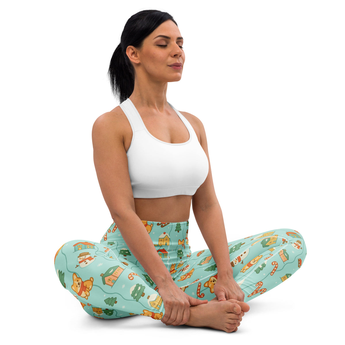 Women's Corgi Christmas Buttery Soft Yoga Leggings - Quick Drying, High Waisted Comfort