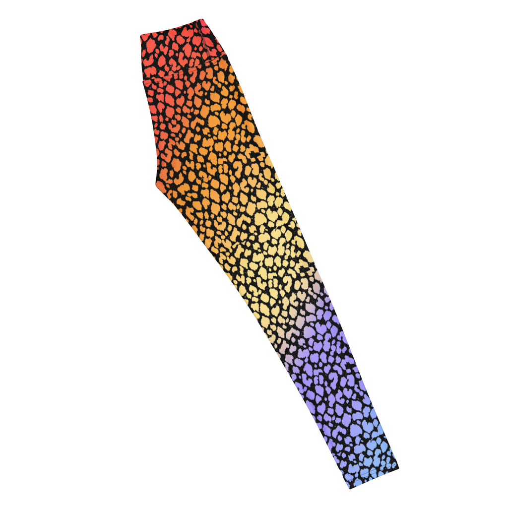 Women's Colorful Leopard Print Buttery Soft Yoga Leggings - Quick Drying, High Waisted Comfort