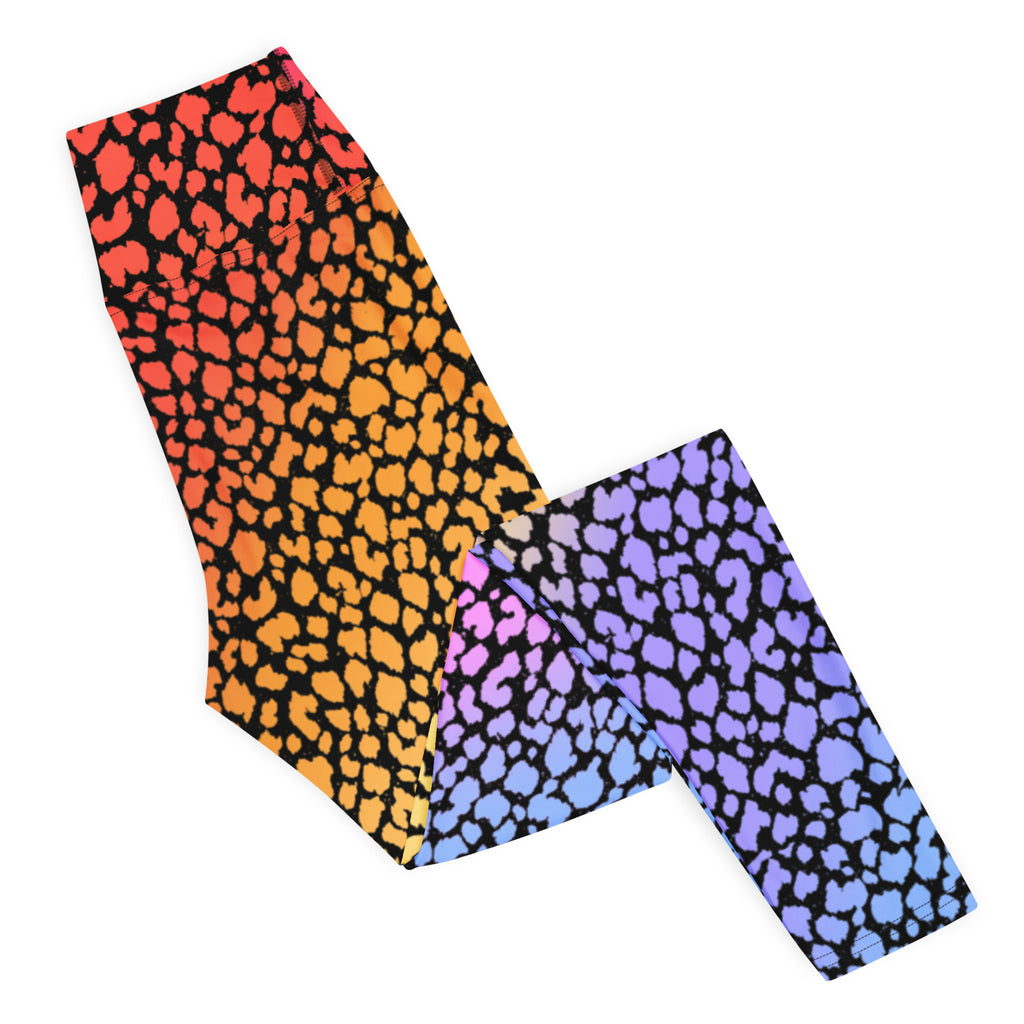 Women's Colorful Leopard Print Buttery Soft Yoga Leggings - Quick Drying, High Waisted Comfort