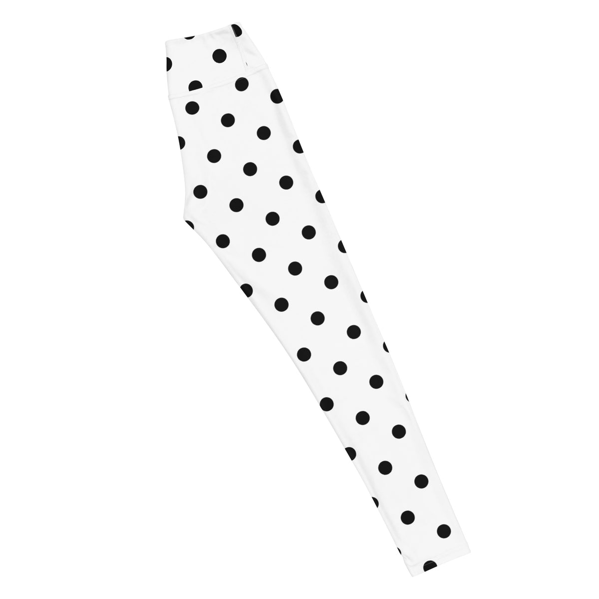Women's White Polka Dot Buttery Soft Yoga Leggings - Quick Drying, High Waisted Comfort