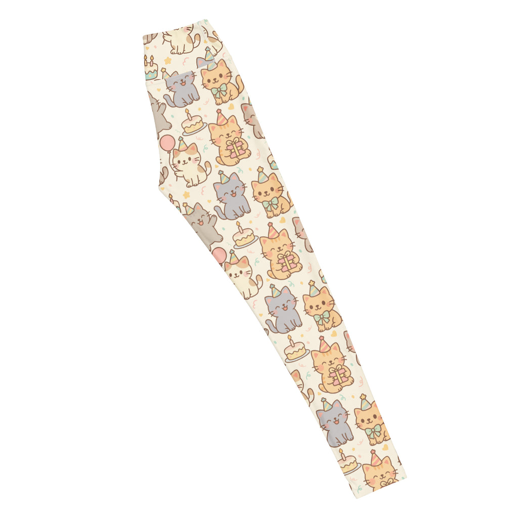Women's Kitten Birthday Buttery Soft Yoga Leggings - Quick Drying, High Waisted Comfort