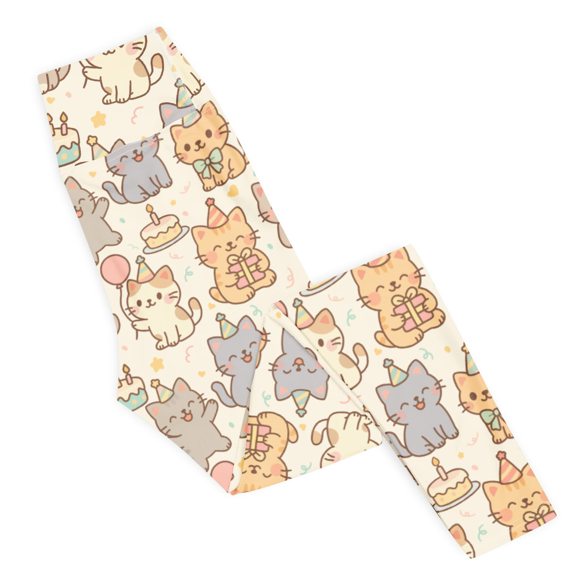 Women's Kitten Birthday Buttery Soft Yoga Leggings - Quick Drying, High Waisted Comfort