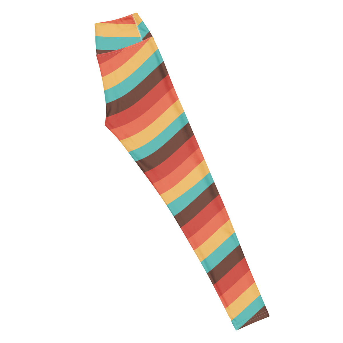 Women's Retro Rainbow Stripe Buttery Soft Yoga Leggings - Quick Drying, High Waisted Comfort