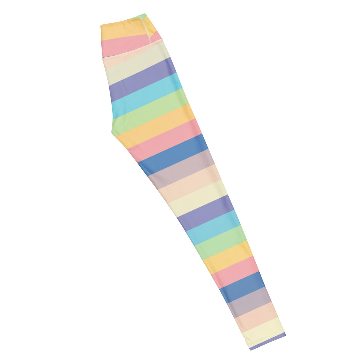 Women's Pastel Light Rainbow Striped Buttery Soft Yoga Leggings - Quick Drying, High Waisted Comfort