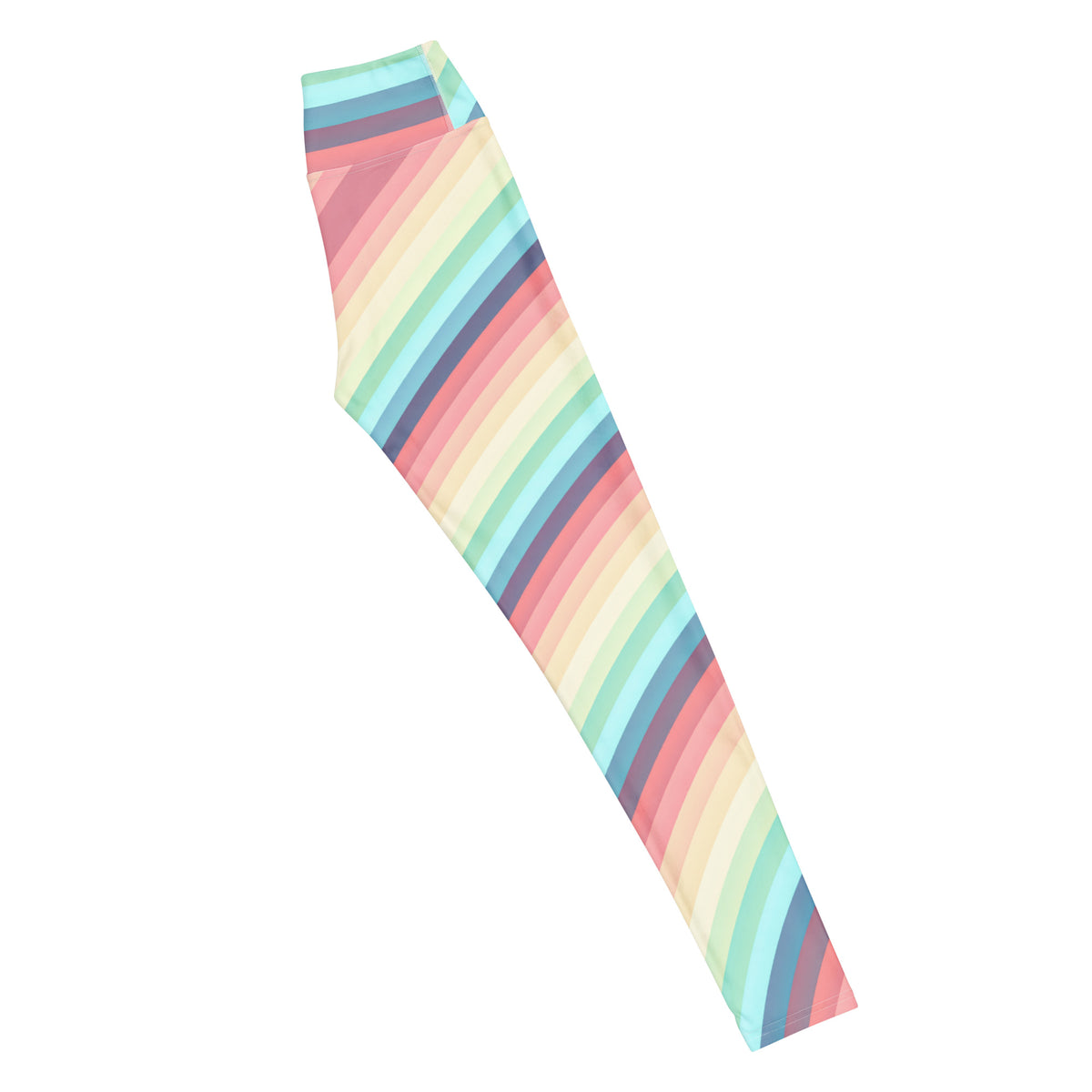 Women's Pastel Retro Striped Buttery Soft Yoga Leggings - Quick Drying, High Waisted Comfort