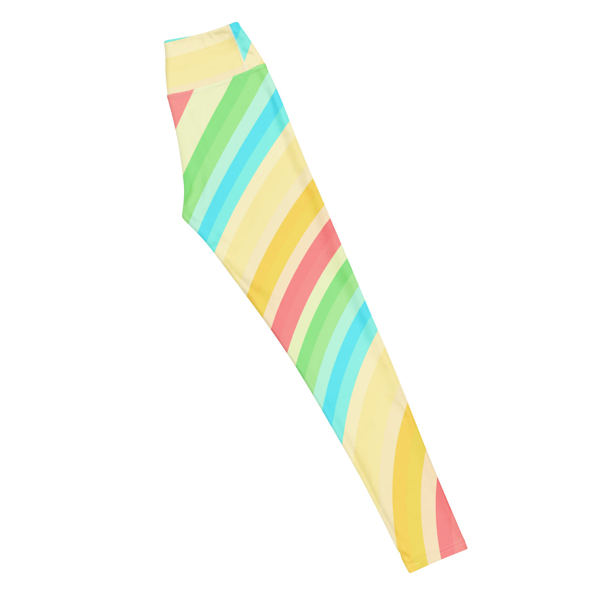 Women's Sand Rainbow Striped Buttery Soft Yoga Leggings - Quick Drying, High Waisted Comfort