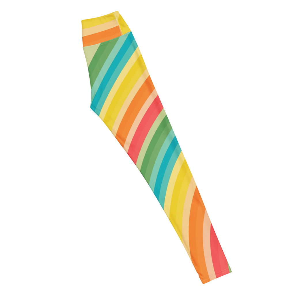 Women's Summer Beach Rainbow Buttery Soft Yoga Leggings - Quick Drying, High Waisted Comfort