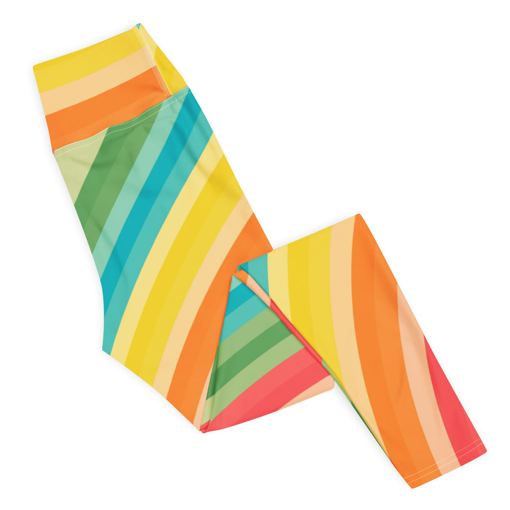 Women's Summer Beach Rainbow Buttery Soft Yoga Leggings - Quick Drying, High Waisted Comfort
