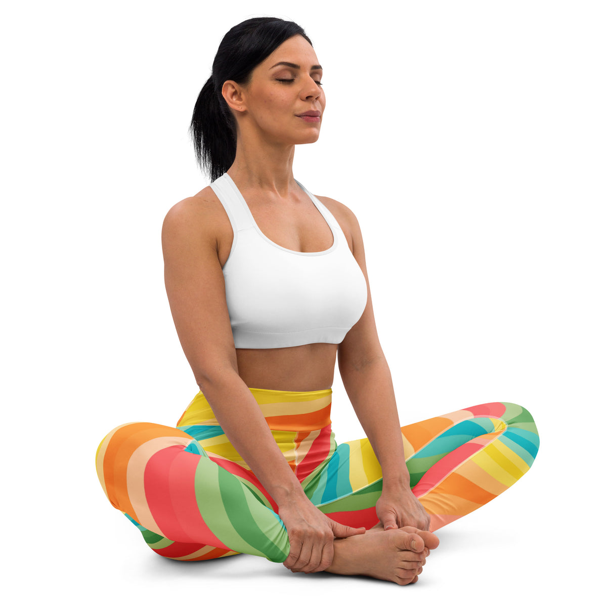 Women's Summer Beach Rainbow Buttery Soft Yoga Leggings - Quick Drying, High Waisted Comfort