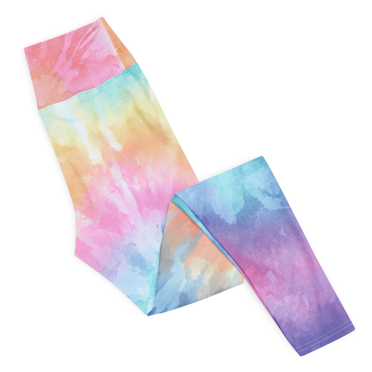 Women's Colorful Pastel Tie Dye Buttery Soft Yoga Leggings - Quick Drying, High Waisted Comfort