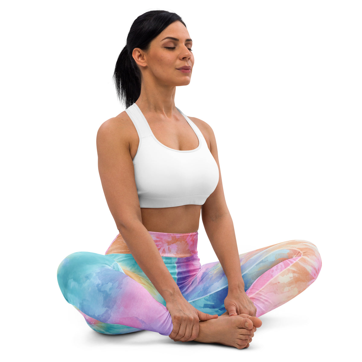Women's Colorful Pastel Tie Dye Buttery Soft Yoga Leggings - Quick Drying, High Waisted Comfort