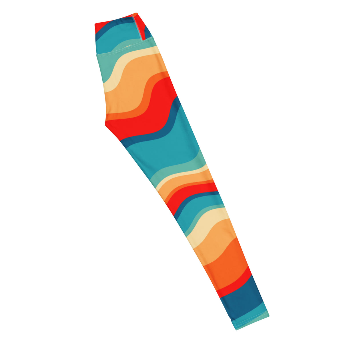Women's Colorful Retro Wavy Stripe Buttery Soft Yoga Leggings - Quick Drying, High Waisted Comfort