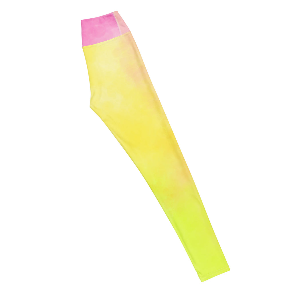 Women's Pastel Rainbow Watercolor Tie Dye Buttery Soft Yoga Leggings - Quick Drying, High Waisted Comfort