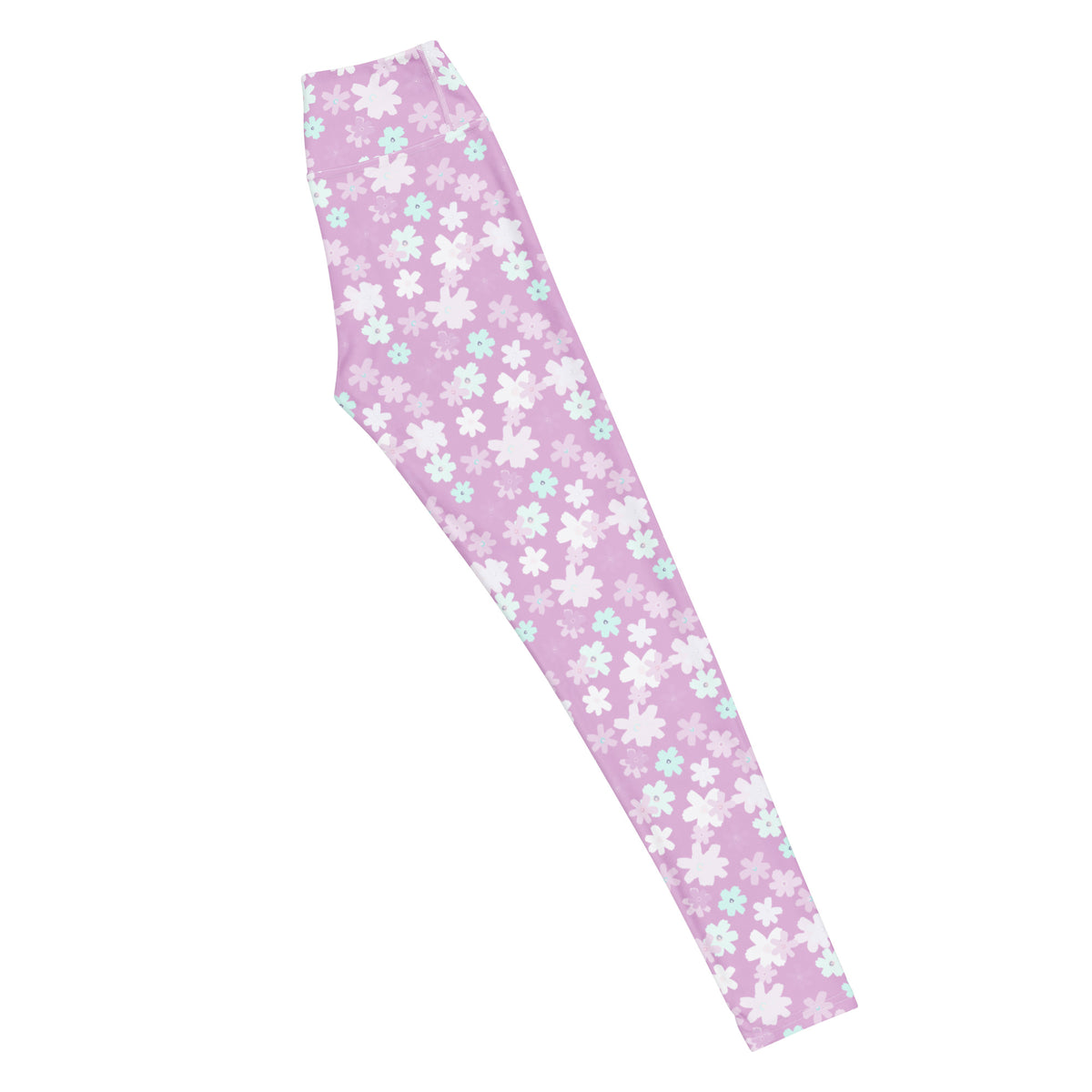 Women's Lavender Floral Buttery Soft Yoga Leggings - Quick Drying, High Waisted Comfort