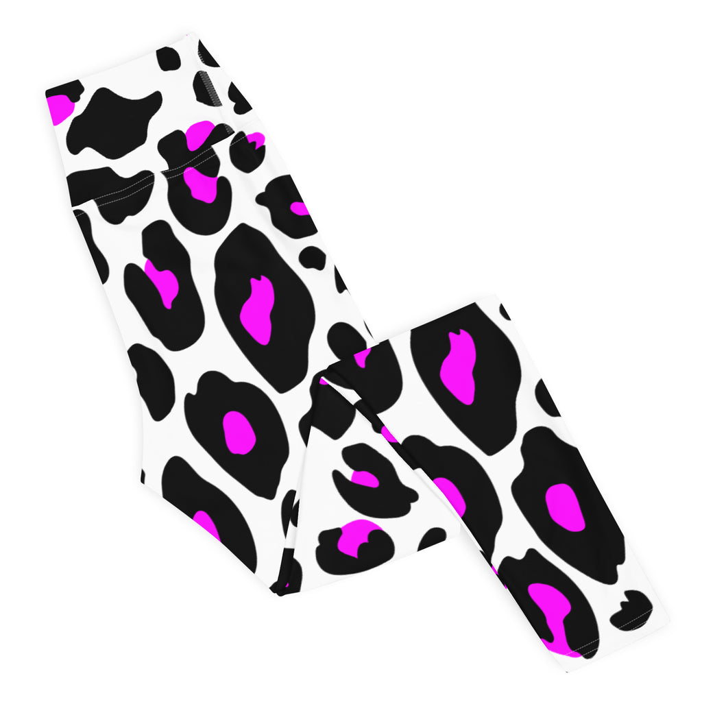 Women's Purple Leopard Print Buttery Soft Yoga Leggings - Quick Drying, High Waisted Comfort