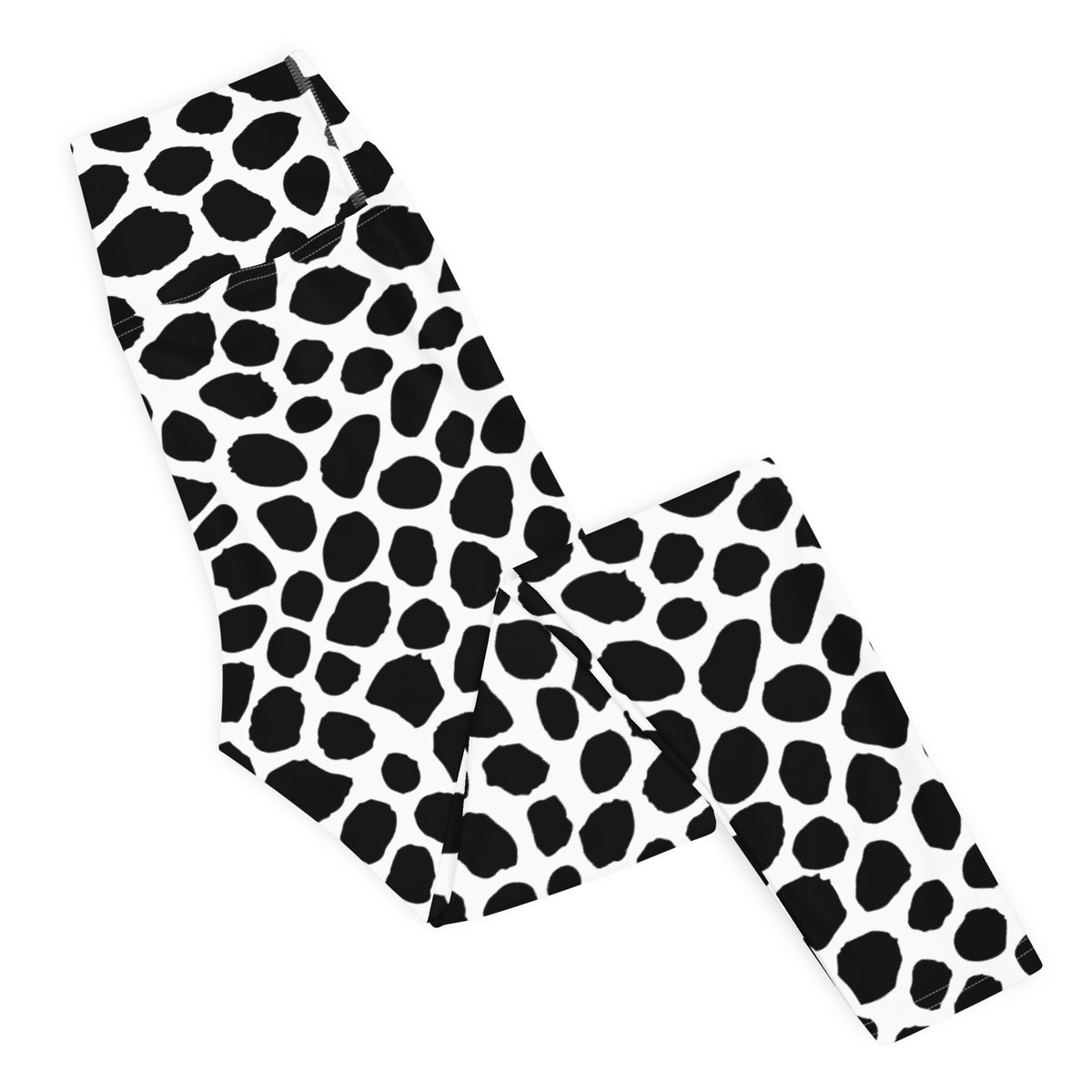 Women's Black Cow Print Buttery Soft Yoga Leggings - Quick Drying, High Waisted Comfort