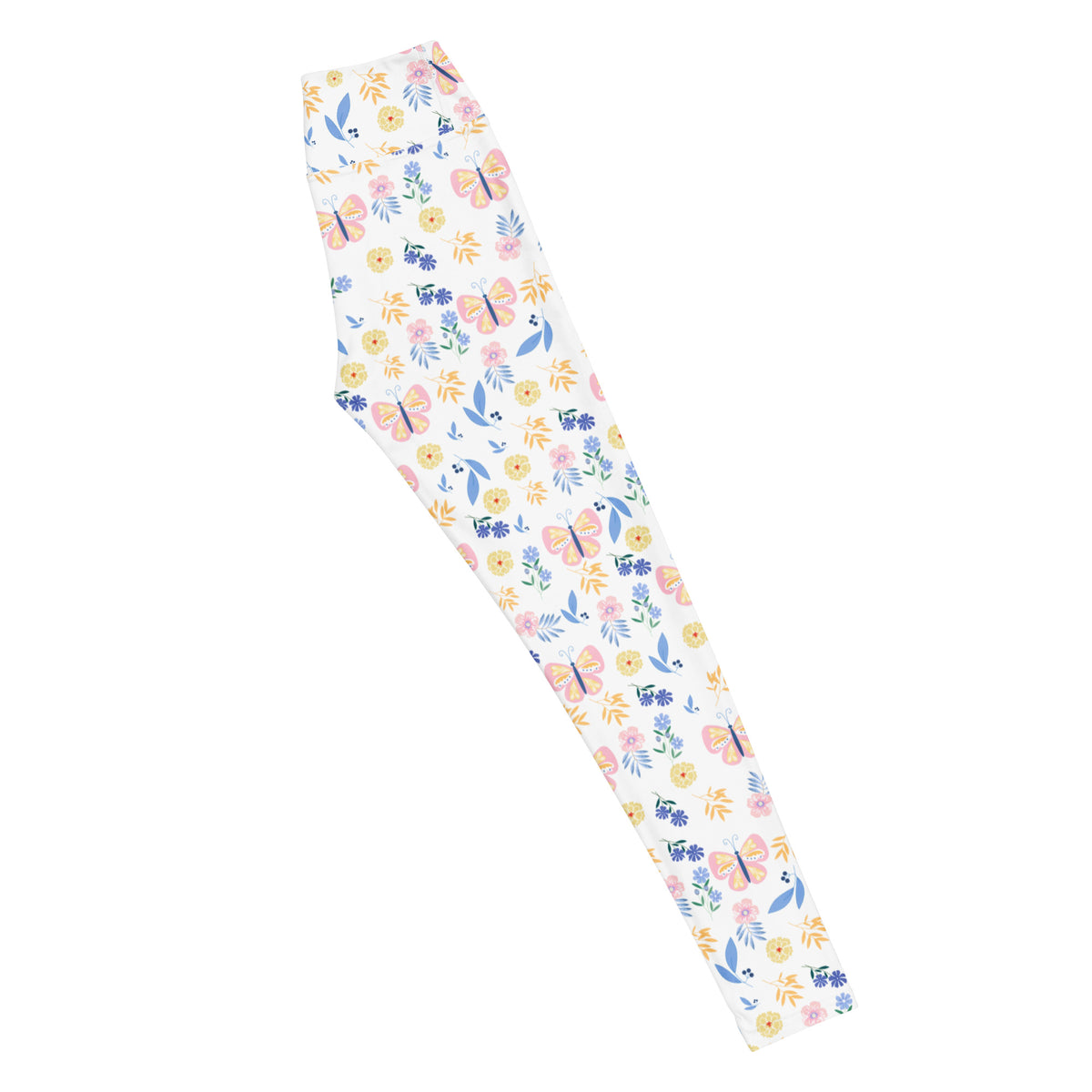 Women's Butterfly Floral Buttery Soft Yoga Leggings - Quick Drying, High Waisted Comfort