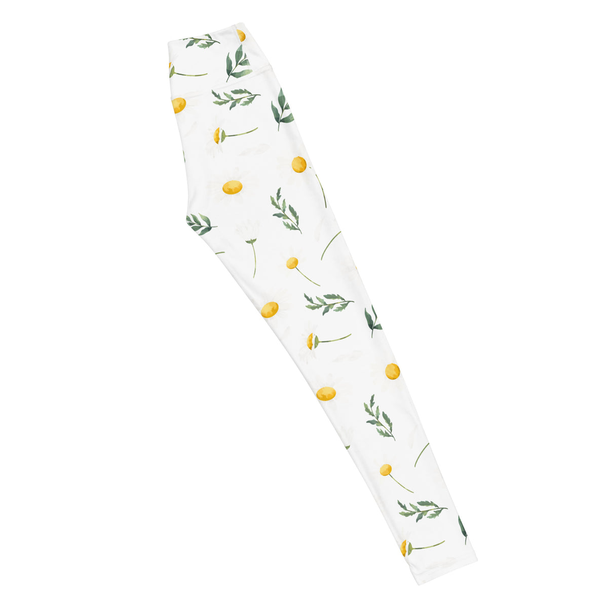 Women's Yellow Floral Wildflower Buttery Soft Yoga Leggings - Quick Drying, High Waisted Comfort