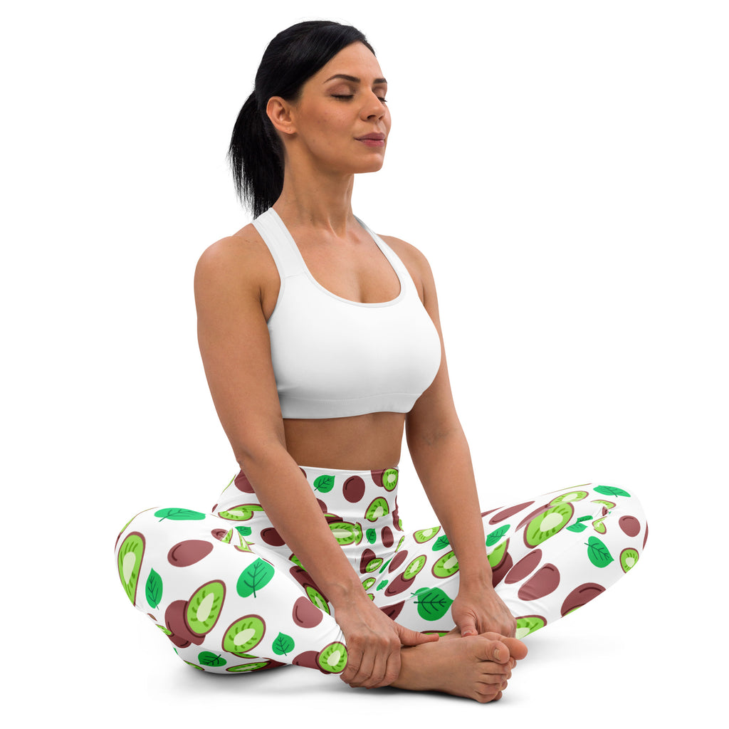 Women's Kiwi Fruit Buttery Soft Yoga Leggings - Quick Drying, High Waisted Comfort