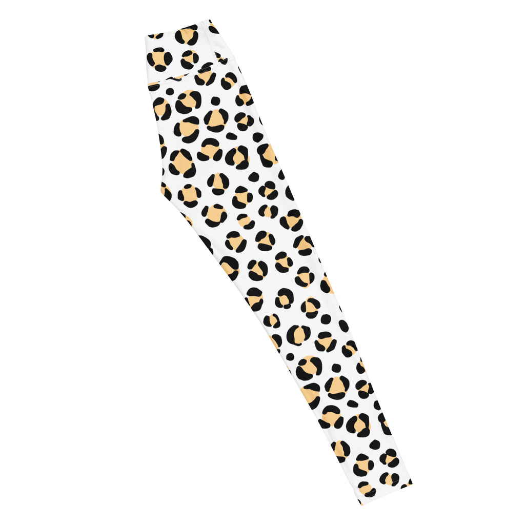 Women's Yellow Leopard Print Buttery Soft Yoga Leggings - Quick Drying, High Waisted Comfort