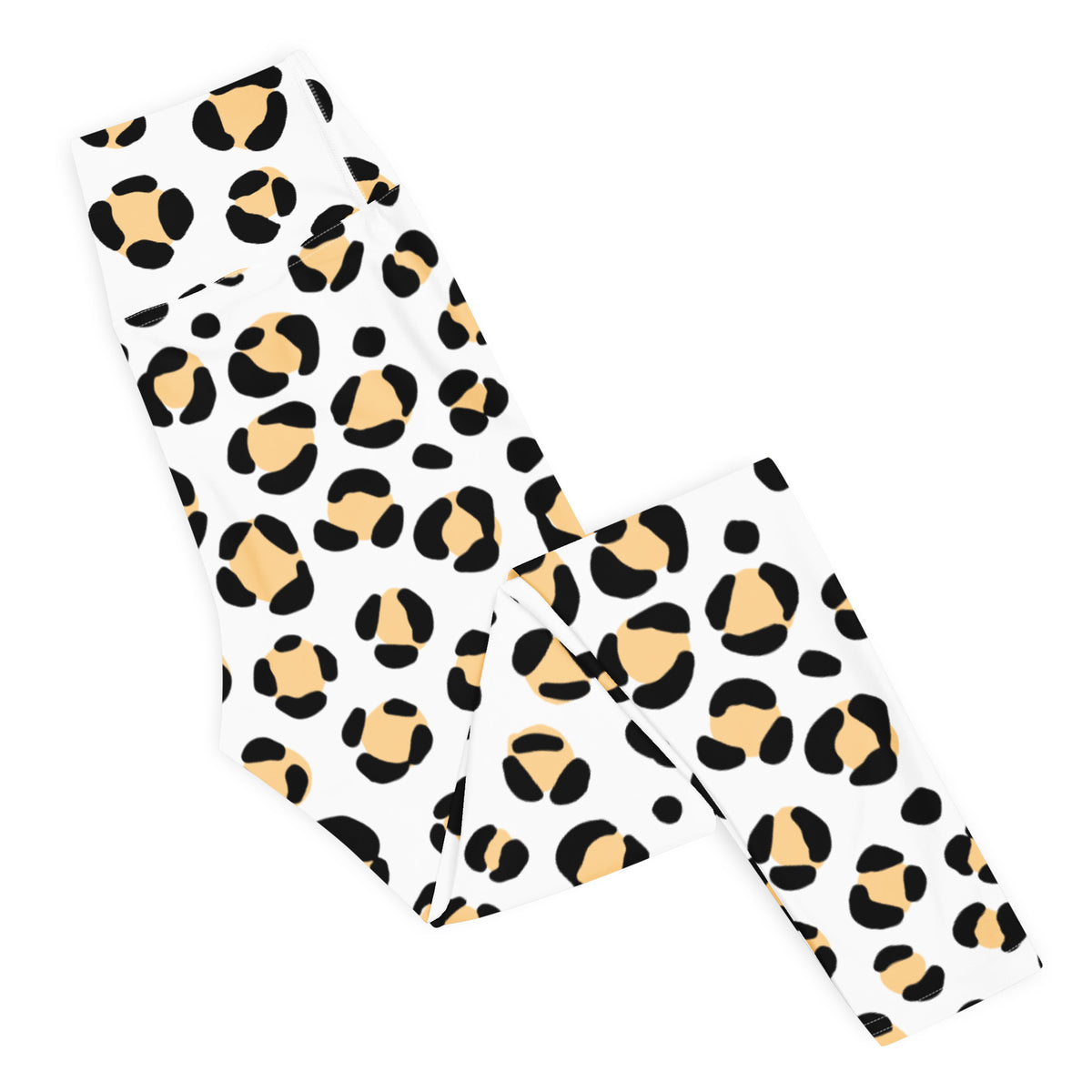 Women's Yellow Leopard Print Buttery Soft Yoga Leggings - Quick Drying, High Waisted Comfort