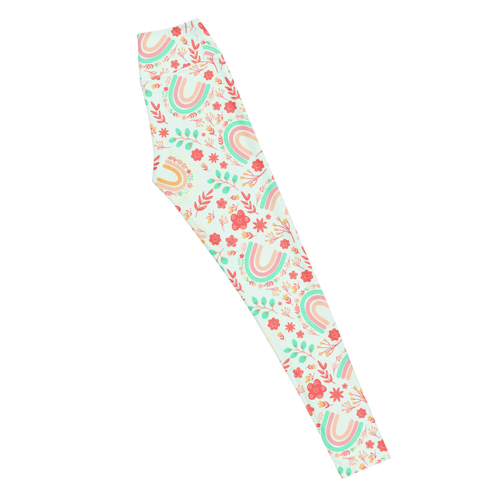 Women's Boho Floral Buttery Soft Yoga Leggings - Quick Drying, High Waisted Comfort