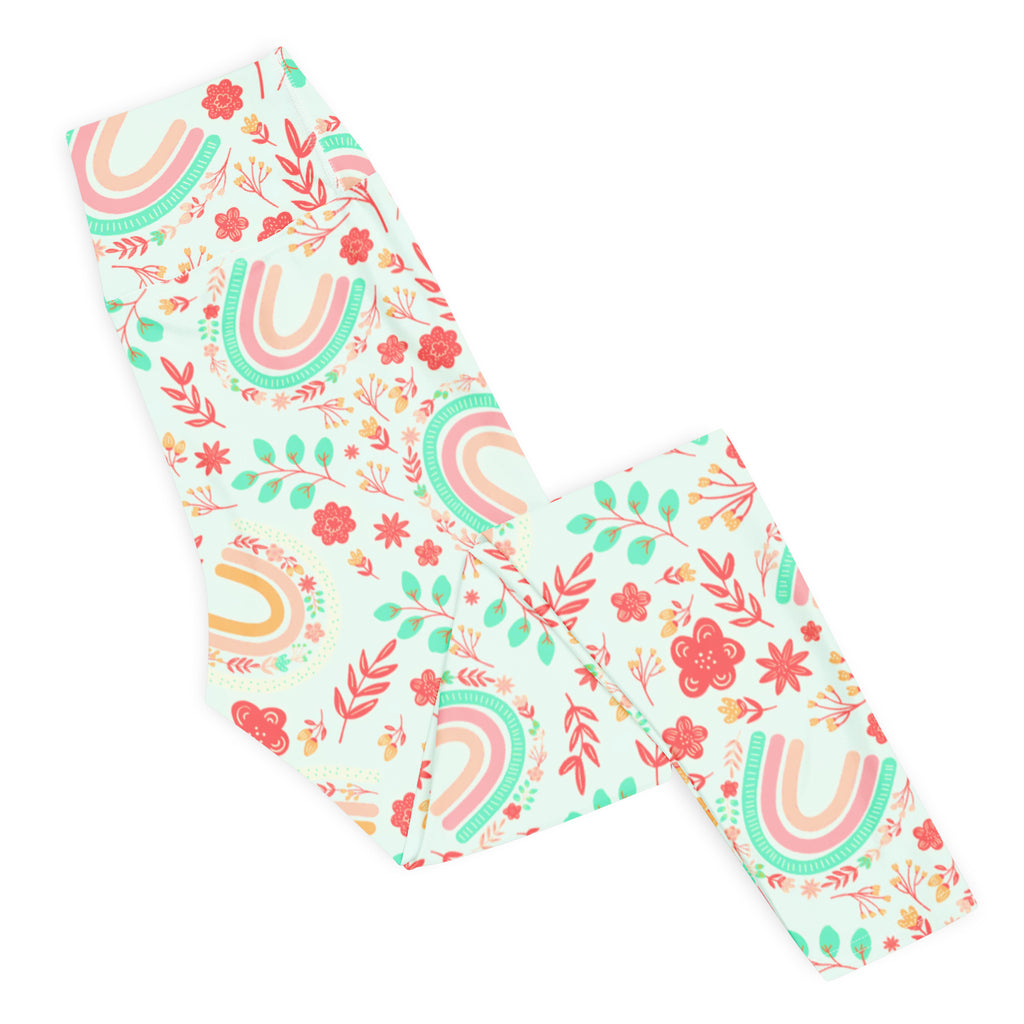 Women's Boho Floral Buttery Soft Yoga Leggings - Quick Drying, High Waisted Comfort