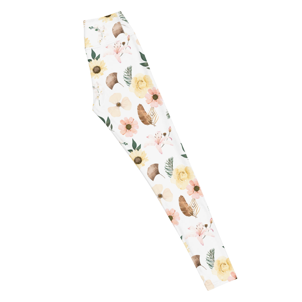 Women's Boho Sunflower Buttery Soft Yoga Leggings - Quick Drying, High Waisted Comfort