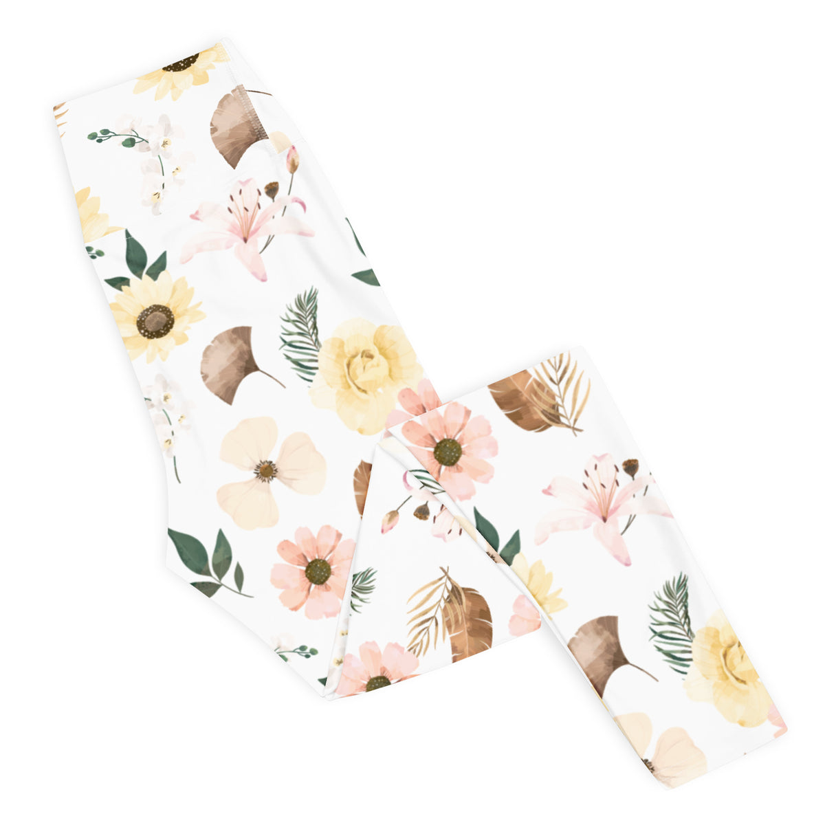 Women's Boho Sunflower Buttery Soft Yoga Leggings - Quick Drying, High Waisted Comfort