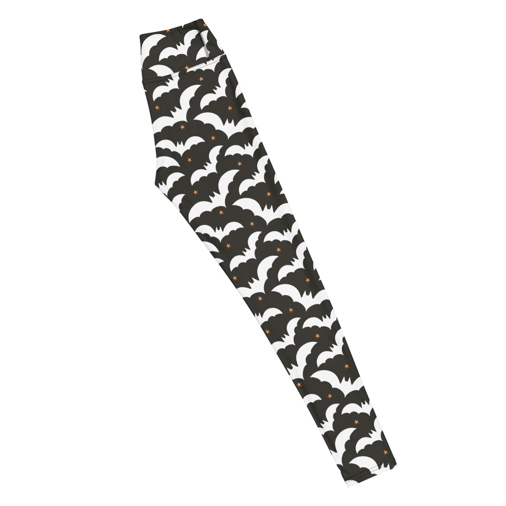 Women's Black Bat Halloween Buttery Soft Yoga Leggings - Quick Drying, High Waisted Comfort