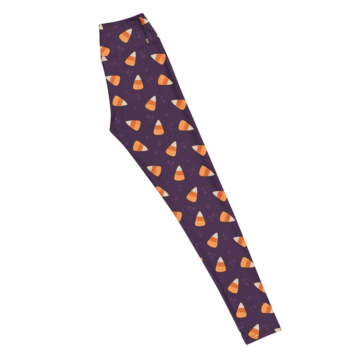Women's Dark Purple Candy Corn Halloween Buttery Soft Yoga Leggings - Quick Drying, High Waisted Comfort