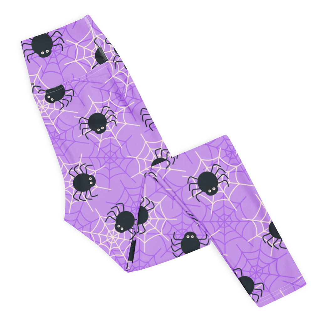 Women's Purple Spider Halloween Buttery Soft Yoga Leggings - Quick Drying, High Waisted Comfort
