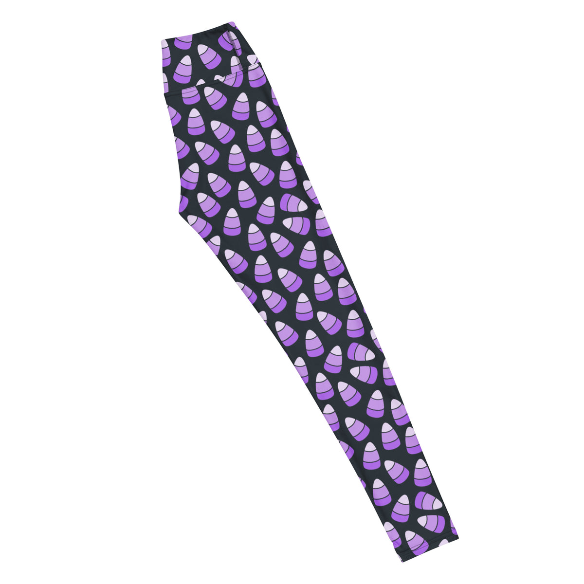 Women's Purple Candy Corn Halloween Buttery Soft Yoga Leggings - Quick Drying, High Waisted Comfort