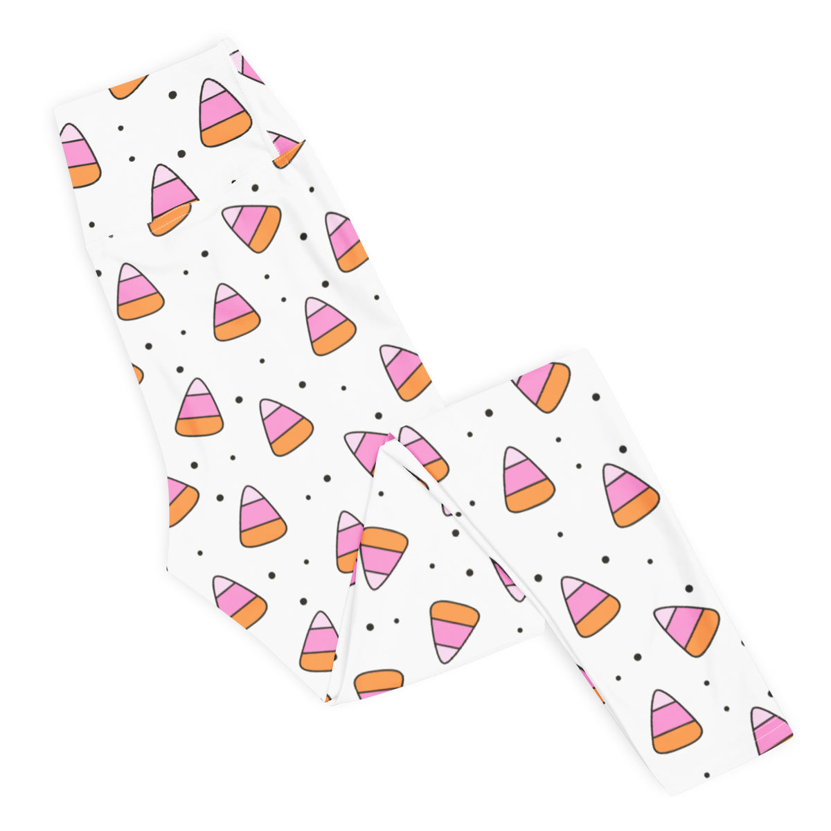 Women's Pink Candy Corn Buttery Soft Yoga Leggings - Quick Drying, High Waisted Comfort