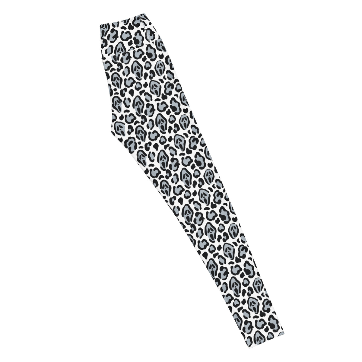 Women's Ghost Face Leopard Halloween Buttery Soft Yoga Leggings - Quick Drying, High Waisted Comfort