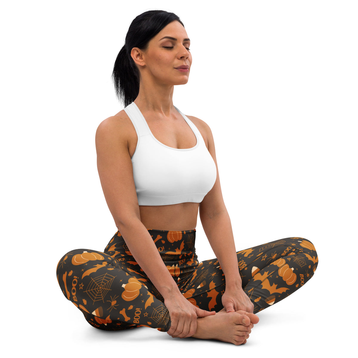 Women's Dark Orange Halloween Buttery Soft Yoga Leggings - Quick Drying, High Waisted Comfort