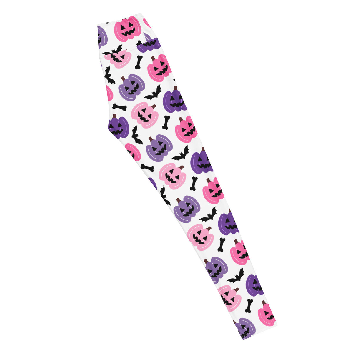 Women's Pink & Purple Pumpkin Halloween Buttery Soft Yoga Leggings - Quick Drying, High Waisted Comfort