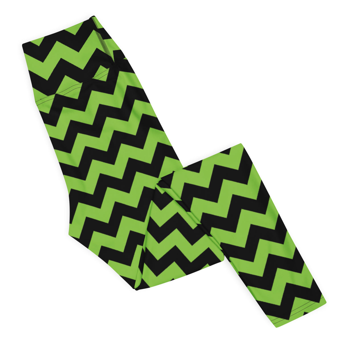 Women's Green Chevron Halloween Buttery Soft Yoga Leggings - Quick Drying, High Waisted Comfort