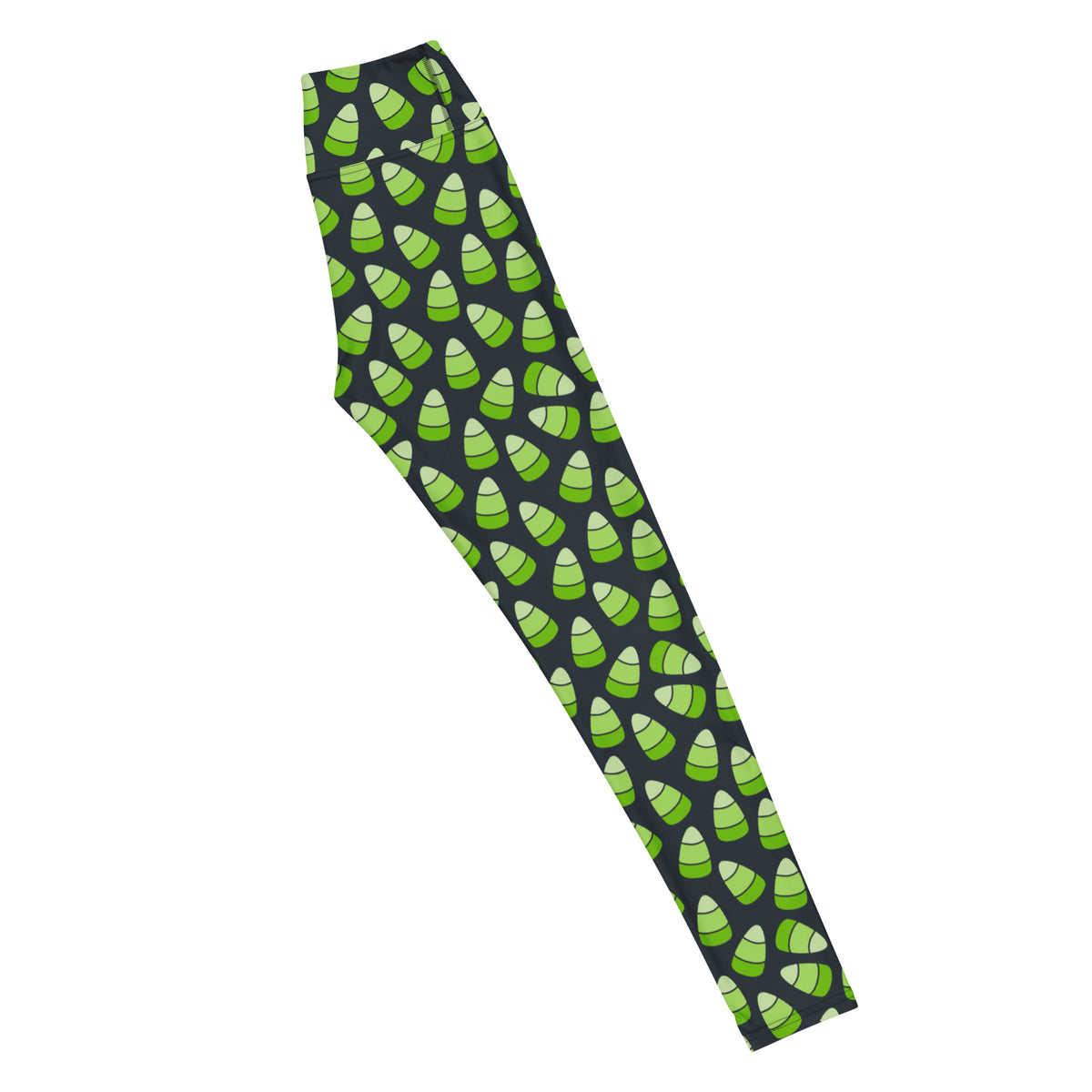Women's Green Candy Corn Halloween Buttery Soft Yoga Leggings - Quick Drying, High Waisted Comfort