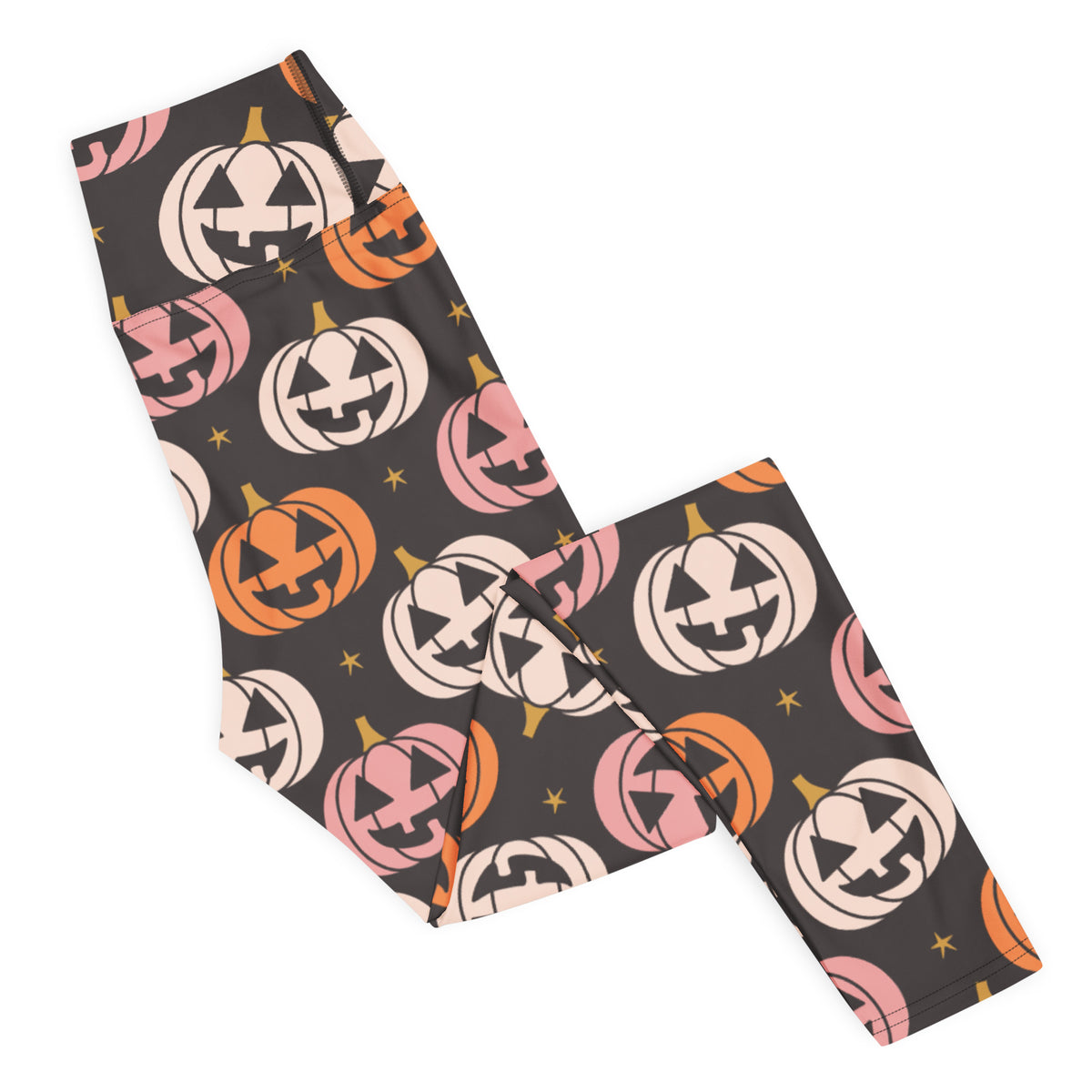 Women's Autumn Jack O’ Lantern Buttery Soft Yoga Leggings - Quick Drying, High Waisted Comfort